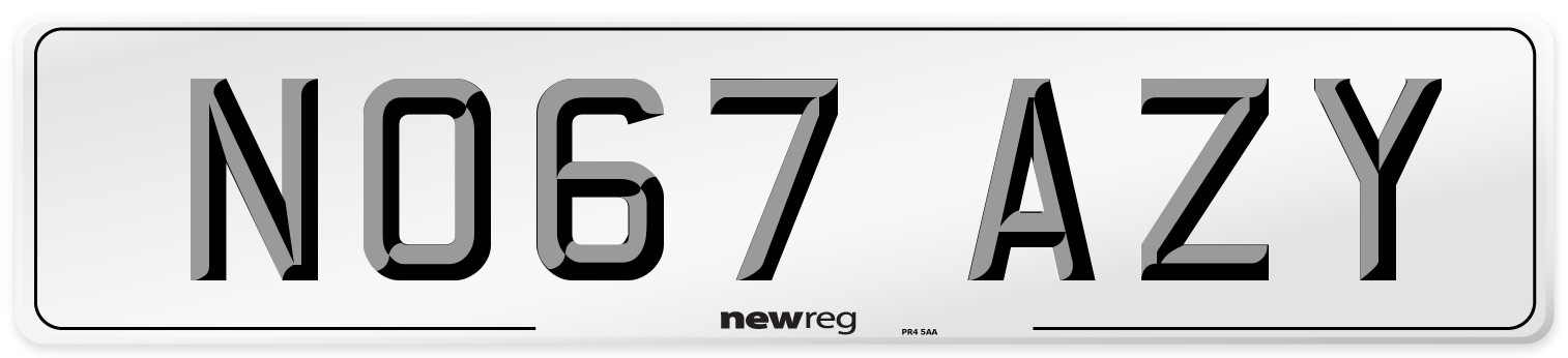 NO67 AZY Number Plate from New Reg